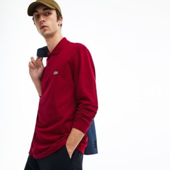 Lacoste Long-Sleeve Classic Fit L.12.12 Polo Pánské - Polo Tmavě Červené | CZ-Vd4qIe